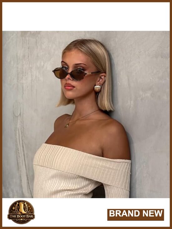 Retro Oval Sunglasses for Women 90s Y2K Trendy Designer Sun Glasses